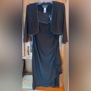 Alex Evenings - Women’s 10 Black/Rhinestone Evening Dress, Knee Length